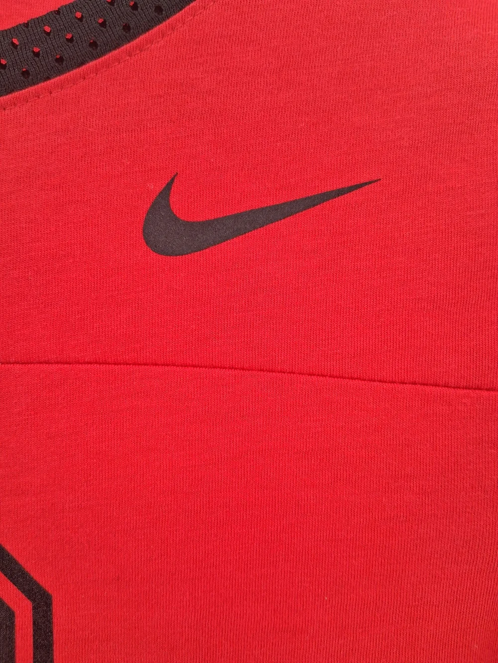 Nike Red Ohio State Logo Short Sleeve Tee with Black Mesh Sleeves